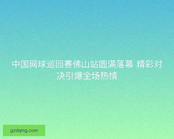 中国网球巡回赛佛山站圆满落幕 精彩对决引爆全场热情