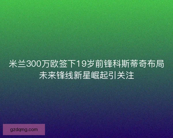 米兰300万欧签下19岁前锋科斯蒂奇布局未来锋线新星崛起引关注