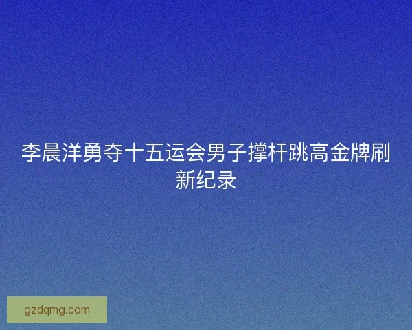 李晨洋勇夺十五运会男子撑杆跳高金牌刷新纪录 李晨洋勇夺十五运会男子撑杆跳高金牌刷新纪录