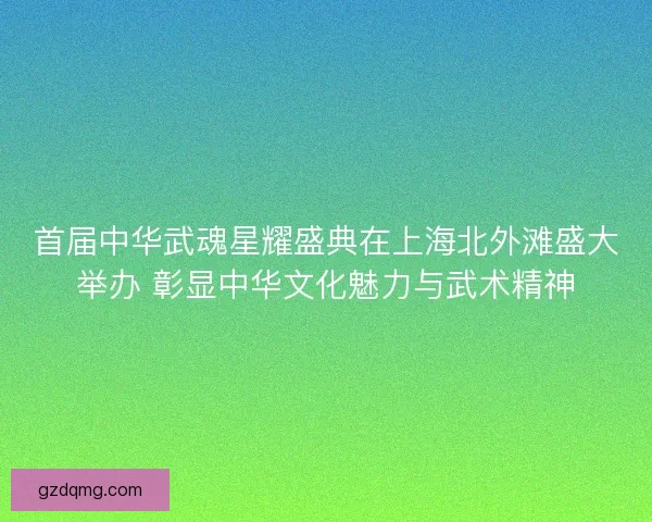 首届中华武魂星耀盛典在上海北外滩盛大举办 彰显中华文化魅力与武术精神 首届中华武魂星耀盛典在上海北外滩盛大举办 彰显中华文化魅力与武术精神